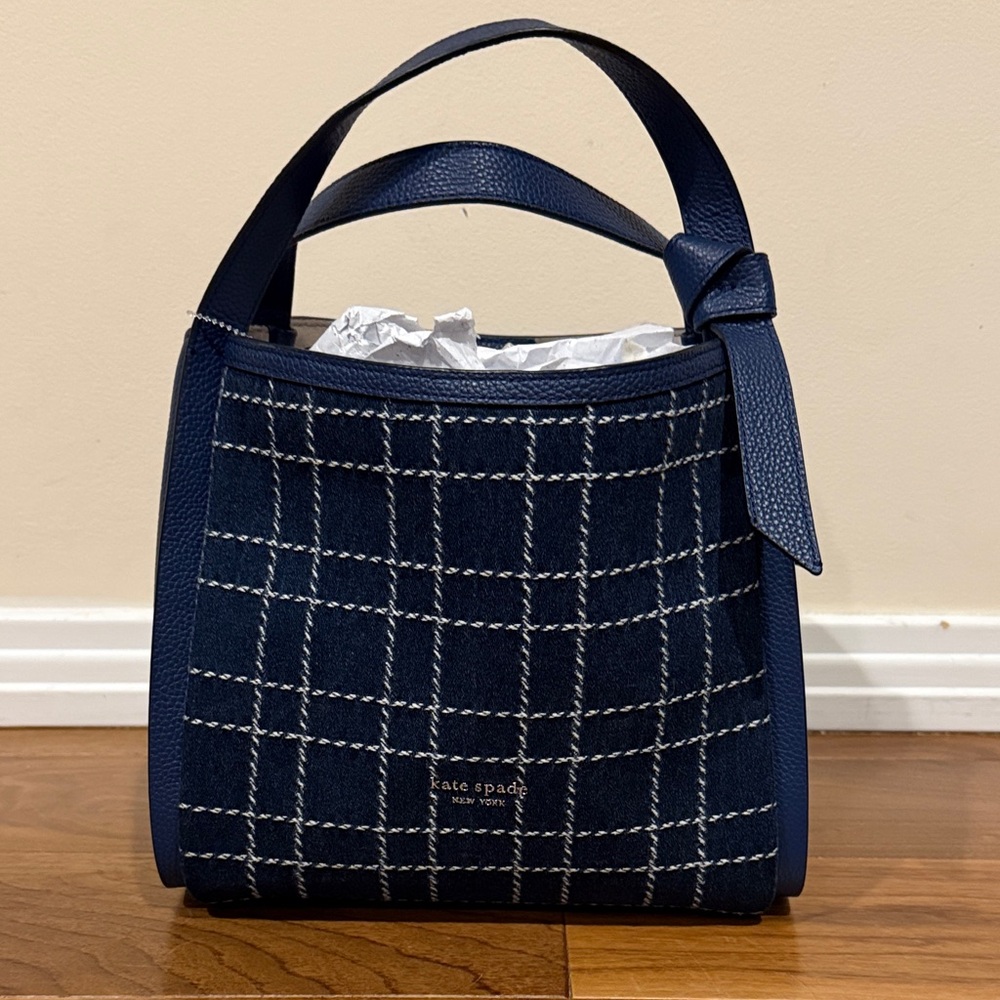 Kate Spade Blue Plaid Shoulder Bag